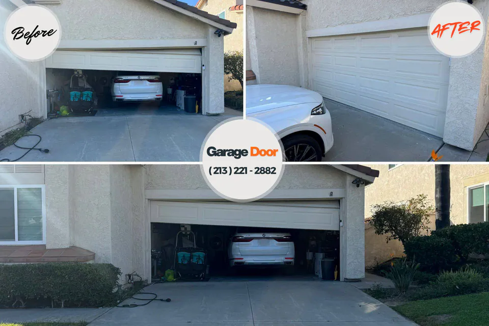 Before and after: garage door repair Yates Center, KS